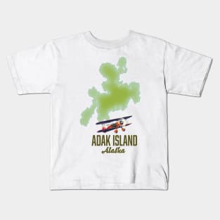 Adak Island Alaska map Kids T-Shirt